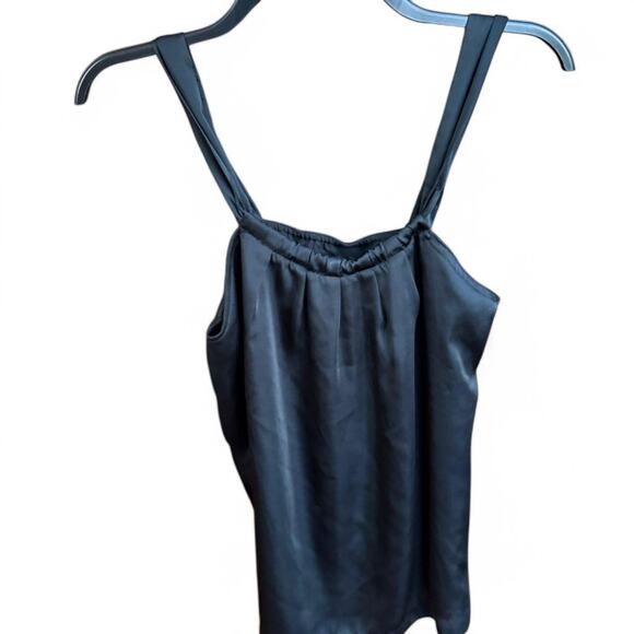 Apostrophe petite black satin luxurious tank top size Medium - Picture 2 of 5
